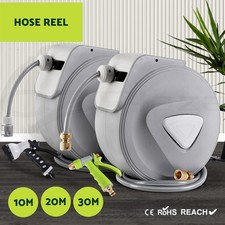 Water Hose Reel 10/20/30M Retractable Garden Spray Gun Auto Rewind Wall Mount
