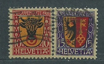 Switzerland - Mail 1918 Yvert 168/9 Used Shields