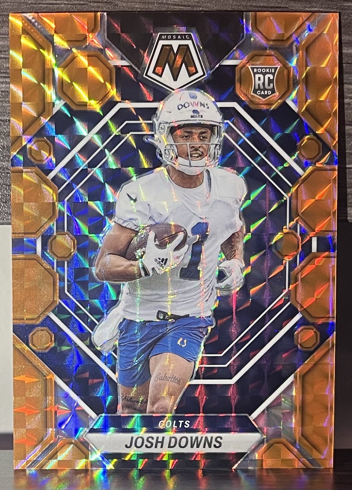 2023 Panini Mosaic Rookies Orange Mosaic Prizm /199 Josh Downs #339 Rookie RC