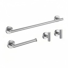 4 PCS Towel Bar Set Modern 24 Inch Bathroom Hardware SUS304 Brushed Nickle
