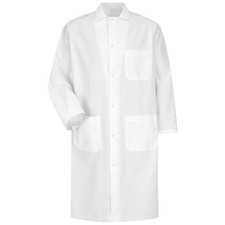 Red Kap Gripper-Front Spun Polyester Butcher Coat with Interior Pocket