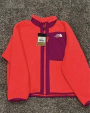 New North Face Jacket Girls 14-16 Pink Fleece Full Zip Outdoor Coat