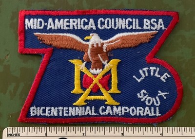 Vintage 1976 MID AMERICA COUNCIL Bicentennial Camporall PATCH BSA Little Sioux