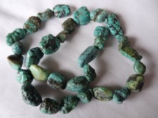 15 1/4" Strand Turquoise Nugget Stone Beads 10-19mm Long A50 DNG