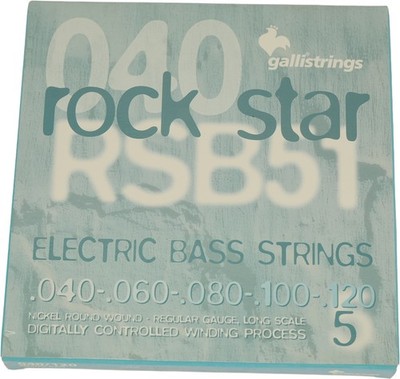 Galli Strings 040RSB51 5 String Long Scale Electric Bass Strings Nickel Round Wo