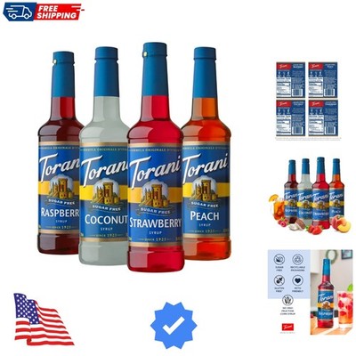 Sugar Free Syrup, Soda Flavors Variety Pack, 25.4 Ounce Pack of 4