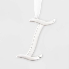 Letter I Silver Ornament Monogram Initial Metal Wondershop Xmas Holiday