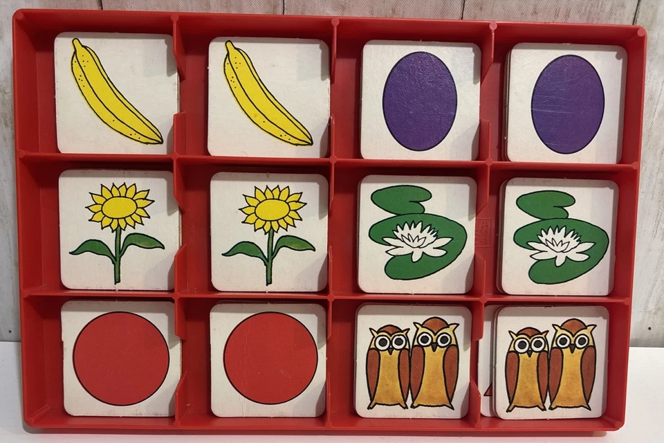 VTG 1980 The Original Memory Game w/Tray 36 Pairs Lid Instructions Complete - Image 3 of 4