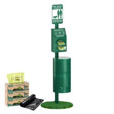 Outdoor Dog Waste Station with 600 Waste Bags  50 Can Liner, Pet Poop Disposal