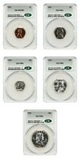 1951 1C-50C Proof Set CACG PR63-65 (5 Coins) - Proof Sets