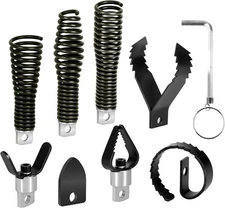 8-Piece Drain Snake Drill Attachment, Cutter and Auger Set, Compatible with