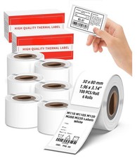 600 Phomemo M110/M100 Thermal Labels 50x80MM 1.96"x3.14" White Black Print