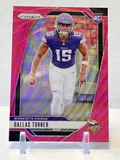 2024 Panini Prizm Football #324 Dallas Turner Rookie RC Pink Wave Prizm Vikings