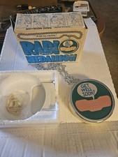 Vintage Transistor 4" Round Radio Medallion 1971 Realistic Am MIB GET WELL SOON