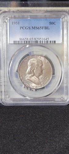 1951 FRANKLIN HALF DOLLAR PCGS MS65 FBL