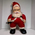 Vintage Rushton Co 1950s Santa Plush Coca Cola Rubber Face Black Boots Complete!