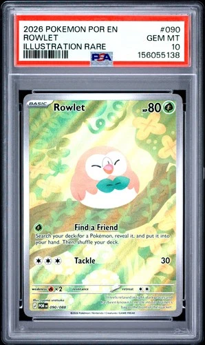 2026 POKEMON POR EN-PERFECT ORDER ILLUSTRATION RARE #090 ROWLET PSA 10