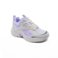 Reebok Girls Chaos Running Sneaker - Cream/Purple