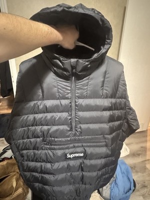 Supreme black Micro Down Half-Zip Hooded Pullover, size M