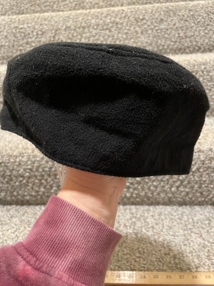 Sombrero PILLBOX Vintage con Detalle de Lazo Ajustable Talla Pequeña Años 1940-50 Fieltro Negro Foto 4 de 4