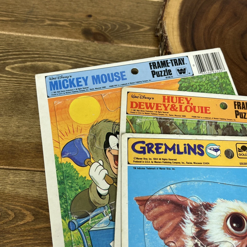 Gremlins GIZMO Frame Tray Puzzle Vintage 1984 & Disney 1981 Set Of 3 - Image 3 of 4