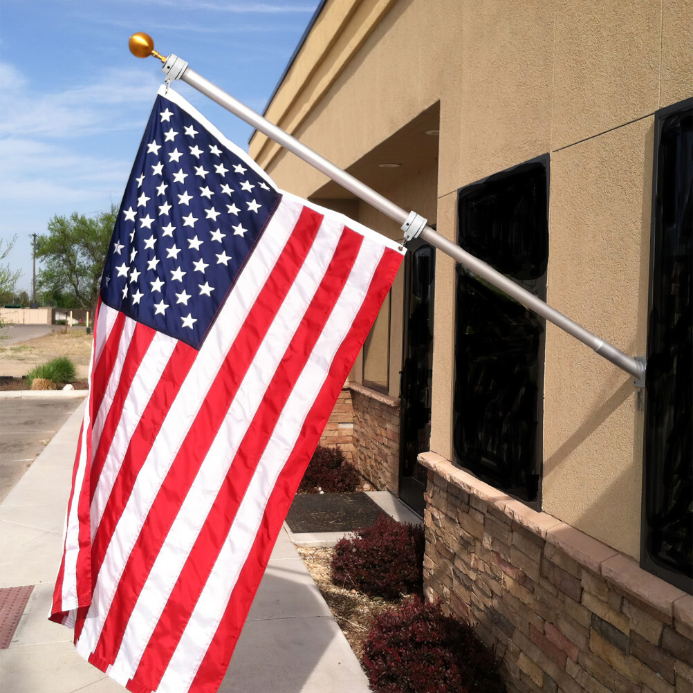 4PCS Flag Pole Clip Mounting Rings with Clip Flagpole Fittings Rotating Rings