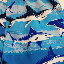 Wonder Nation Boys Swim Trunks X-Small 4-5 Blue W Sharks UPF 50 NEW