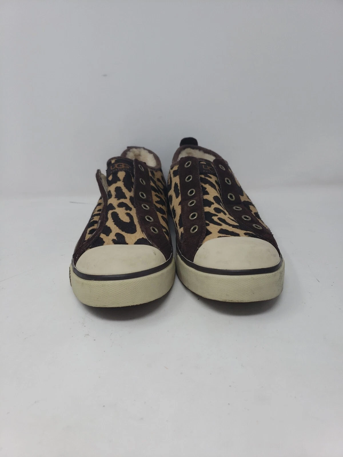 UGG Jass Exotic Slip On Sneakers Casual Mocassini Leopardati Pelliccia di Polpaccio Donna 8 5
