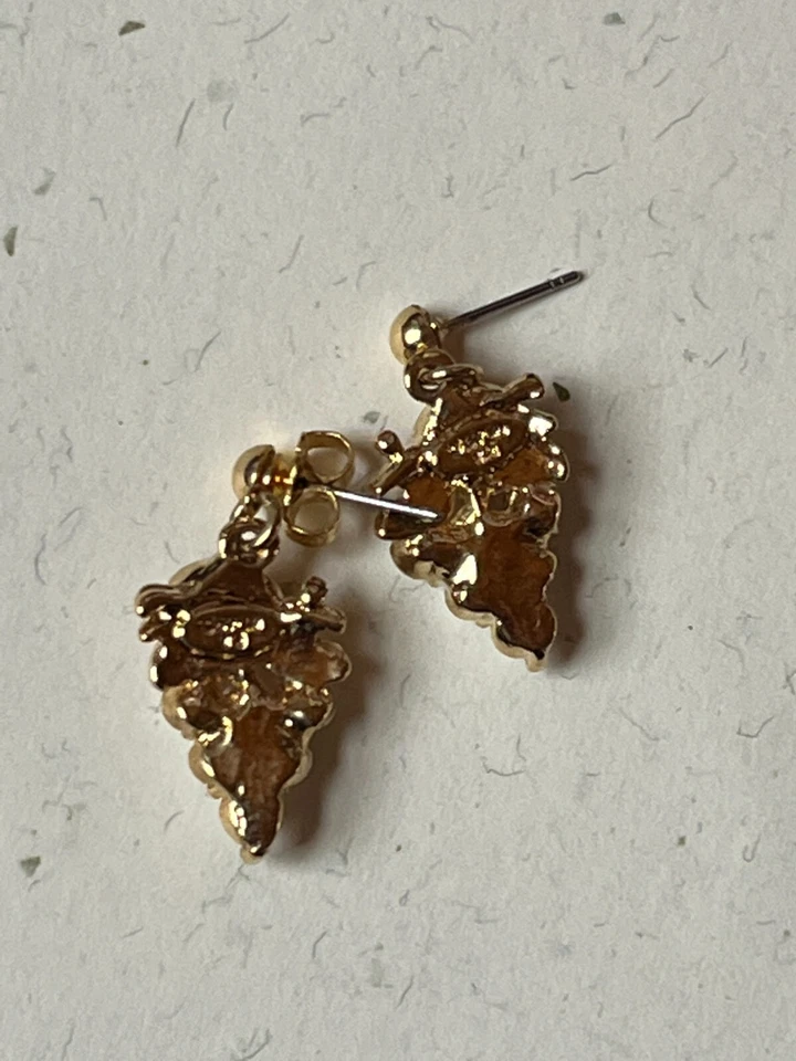 Small Avon Signed Faux White Pearl Bead Grapes w Tiny Pink Porcelain Rose Goldto - Image 4 of 4