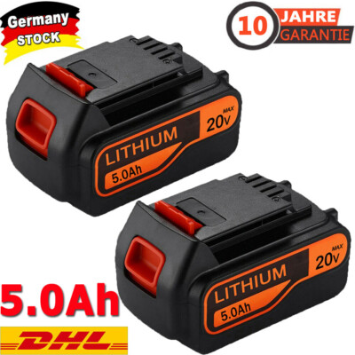 2x 20V 5.0AH für Black & Decker MAX Matrix Li-Ion LBXR20 Akku LCS1620 LBX20 LB20