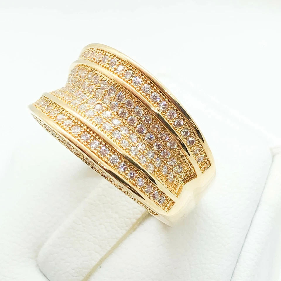 R6339 Women Fashion Jewelry Yellow Gold Plate Statement Engagement Eternity Ring - Image 2 of 4