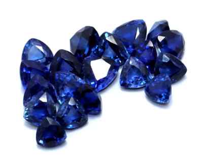 Blue Sapphire Natural 80 Ct 7-8 Pcs Trillion Cut Certified Loose Gemstone Lot
