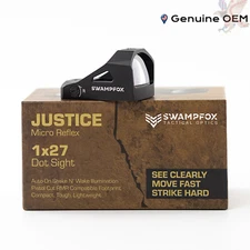 Swampfox Micro Reflex Justice 3 MOA Red/Green Dot Sight 1x27mm RMR Pistol Cut