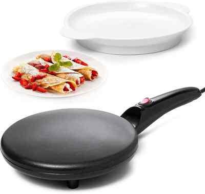 Moss & Stone Electric Crepe Maker with Auto Power Off, 8 Inch Portable Crepe Mak