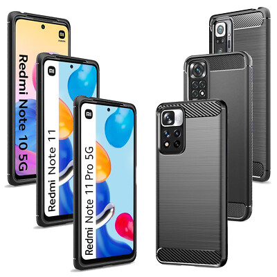 Stoßfeste Kohlefaser Bumper Case Hülle für XiaoMi Redmi Note 10 11 Pro 4G 5G