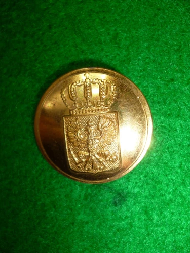German Vintage Prussian Army Officer's Gilt Button Pre WW1 Military Button