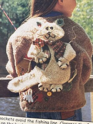 Thread Bare Pattern Cat On My Back Child s Plush Jacket Sizes 4-9 Cat Backpack