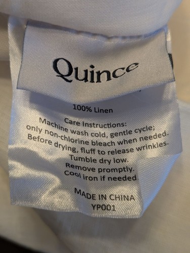 Quince 100% European Linen Double Flange Duvet Set Ivory Full/Queen -NEW- - Picture 5 of 8