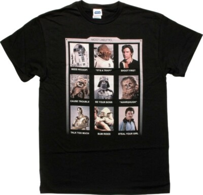 Star Wars T-Shirt Most Likely To Annuary Photo Collage Shirt Herren Offiziell