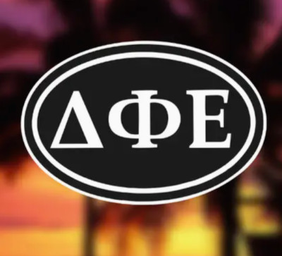 DELTA PHI EPSILON SORORITY VINYL DECAL STICKER-3.93 x 5.9''-NEW!