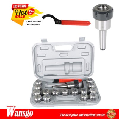 17Pcs MT3 ER-40 Set Spring Collet Chuck Set For Milling and Drilling Application