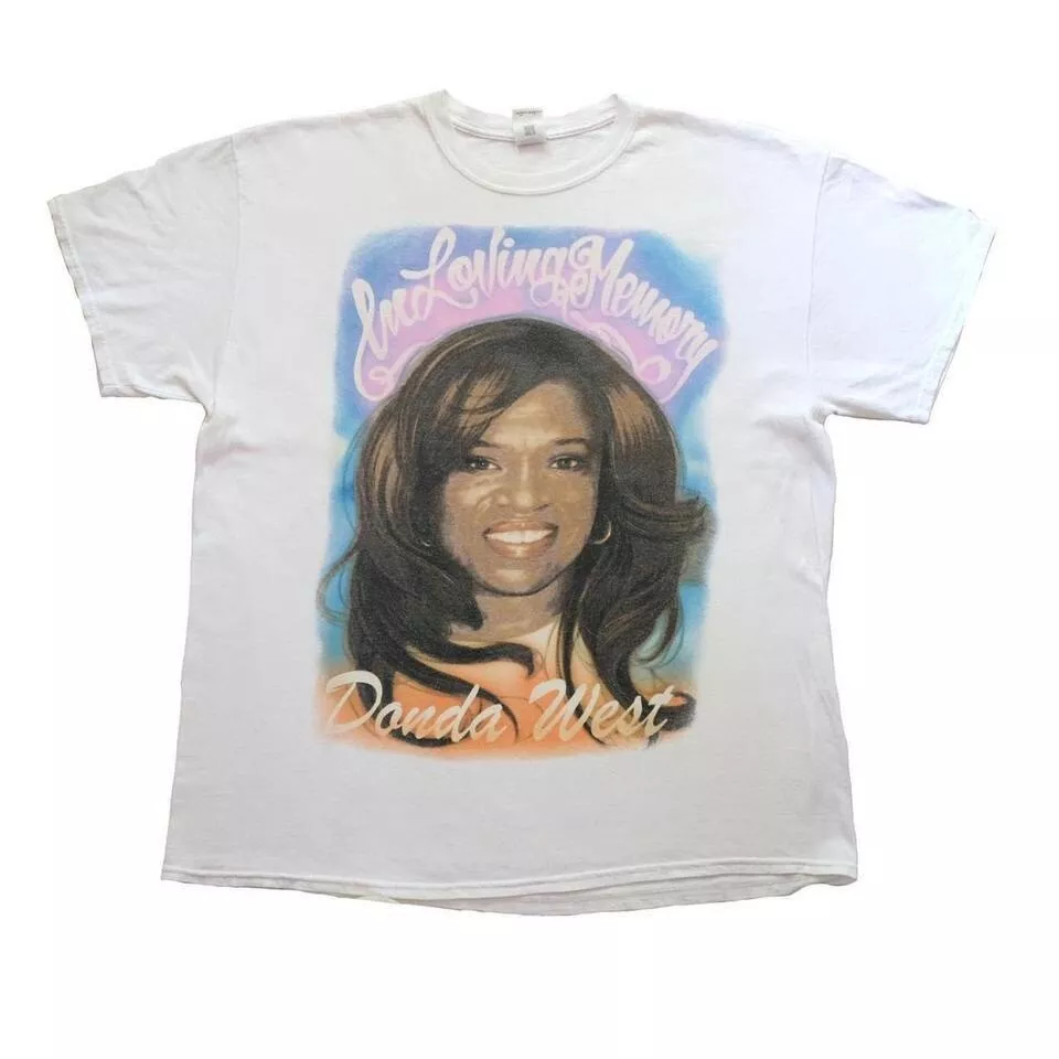 Donda West Robert Kardashian T shirt White Crew Neck Rapper Tee