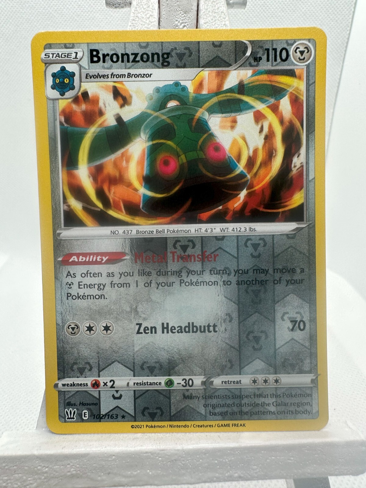 Pokemon Bronzong 102/163 Nm Reverse Holo - SWSH Battle Styles TCG