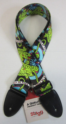 Stagg STE DRAGON 3 Gitarrengurt aus Terylene mit DRAGON 3 Motiv