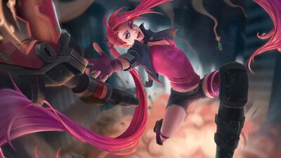 League of Legends jinx fantasy girl art girls with playmat gaming mat