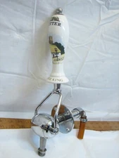 Greene King IPA Brass Keg Spigot Faucet Tap Bar Beer Ball Pull Porcelain Handle