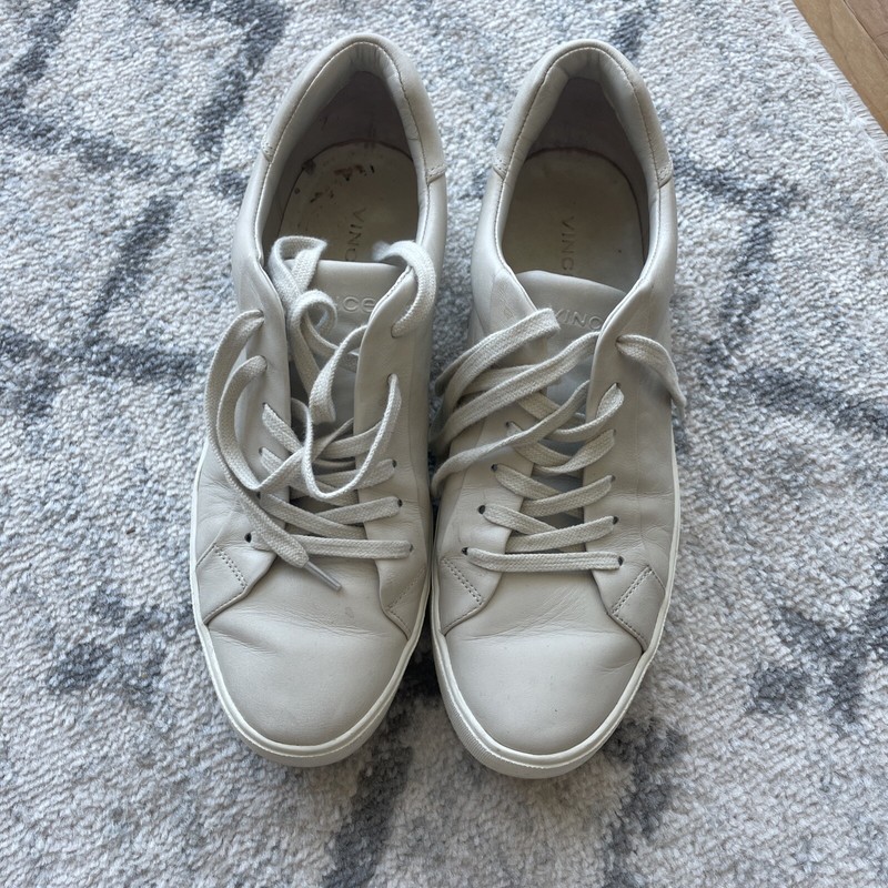 Vince Benfield Leather Platform Sneaker 8.5 Off White Color
