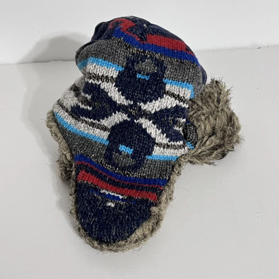 American Eagle Nordic fair Isle Trapper Hat One Size Wool Acrylic Nylon Fleece - Image 3 of 4