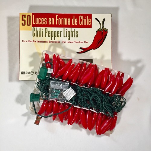 50 Indoor Outdoor Plastic Red Chili Pepper Party String Lights Decor - Picture 4 of 9