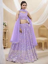 Exclusive Lavender Georgette Lehenga Choli With Net Dupatta For Wedding Wear